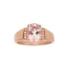 Limited Quantities Genuine Morganite And Diamond-accent 10k Rose Gold Ring