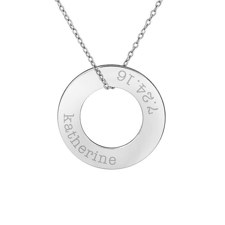 Womens Circle Pendant Necklace