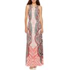 London Style Collection Sleeveless Pleated Neck Blouson Maxi Dress - Petite