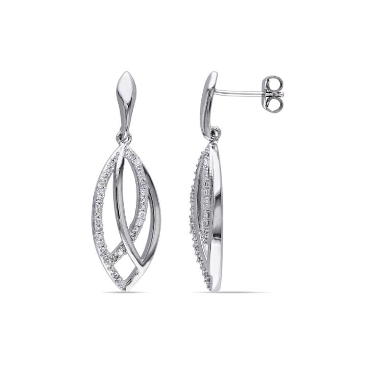 1/5 Ct. T.w. Diamond Sterling Silver Drop Earrings