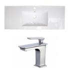 48.75-in. W 1 Hole Ceramic Top Set In White Color- Cupc Faucet Incl.