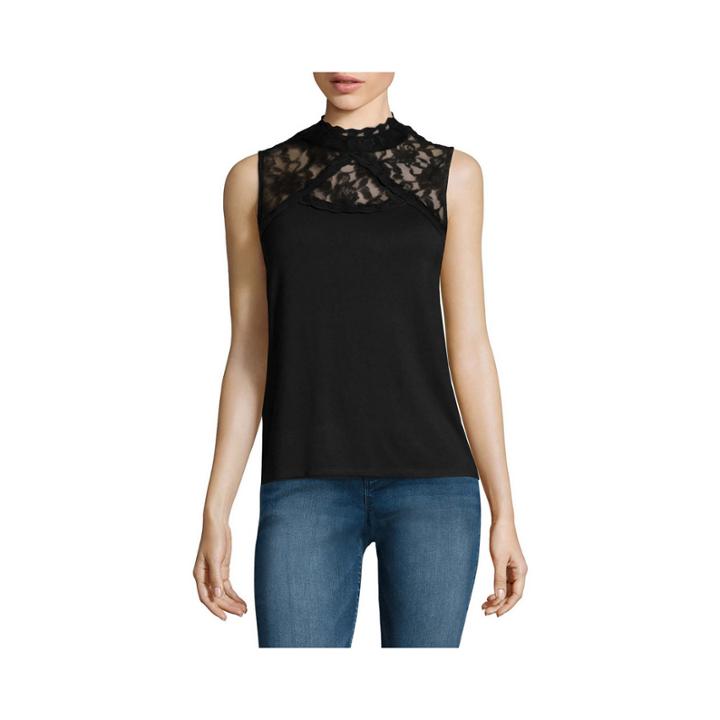Almost Famous High-neck Crochet Tank Top - Juniors