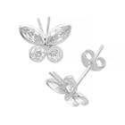 Itsy Bitsy Marquise Clear Sterling Silver Stud Earrings