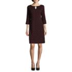 Ronni Nicole 3/4-sleeve Trellis-print Shift Dress