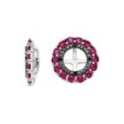 Lab-created Ruby & Black Sapphire Sterling Silver Earring Jackets