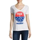 Short Sleeve V Neck T-shirt-womens Juniors