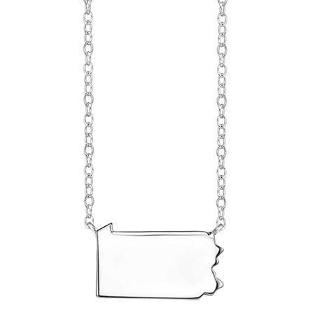 Footnotes Sterling Silver Pennsylvania State Necklace