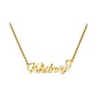 Personalized 15x45mm Diamond-cut Name Necklace