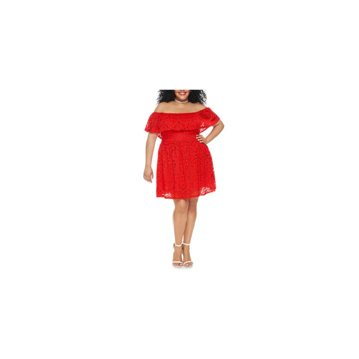 Fashion To Figure Rosaline Off Shoulder Lace Dress-plus