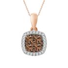 Womens 1/2 Ct. T.w. Genuine Champagne Diamond 10k Gold Pendant Necklace