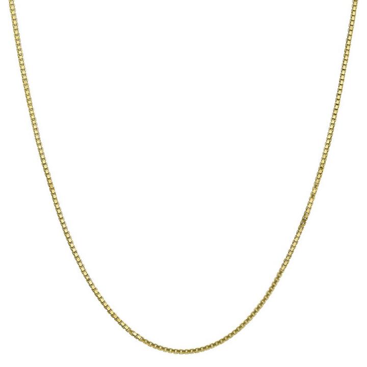 10k Gold Solid Box 18 Inch Chain Necklace