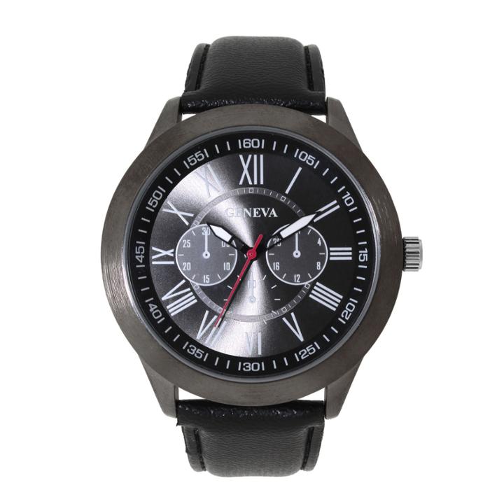 Geneva Mens Black And Green Strap Watch