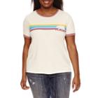 Short Sleeve Burnout Ringer Crew Neck Graphic T-shirt
