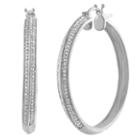 1/4 Ct. T.w. Genuine White Diamond 36mm Hoop Earrings