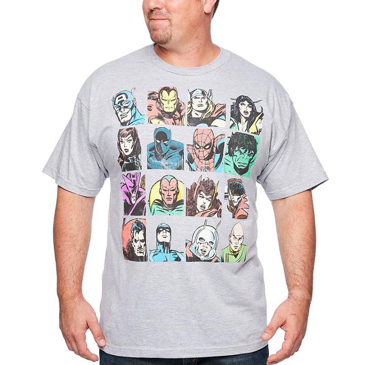 Marvel Team Grid Short Sleeve Marvel Graphic T-shirt-big And Tall