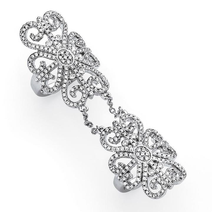 Diamonart Womens 2 1/2 Ct. T.w. White Cubic Zirconia Silver Over Brass Band