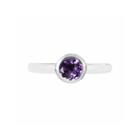 Amethyst Sterling Silver Bezel Set Ring