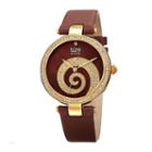 Burgi Womens Brown Mother Of Pearl Strap Watch