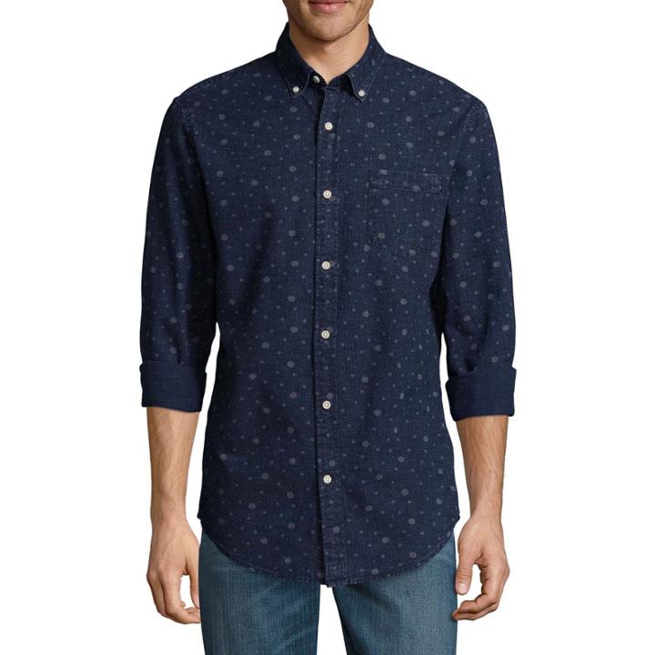 St. John's Bay Long Sleeve Stripe Button-front Shirt
