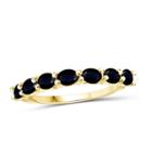 Womens Color Enhanced Blue Sapphire Gold Over Silver Delicate Ring