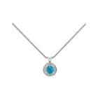 Womens Diamond Accent Blue Blue Topaz Sterling Silver Pendant Necklace