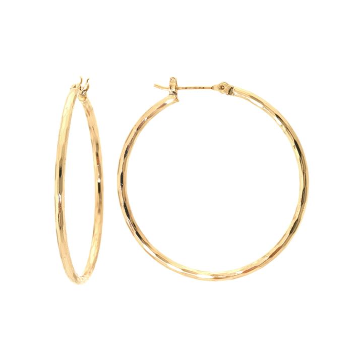 Silver Reflections Brass Hoop Earrings