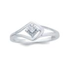 Womens Diamond Accent Round White Diamond 10k Gold Engagement Ring