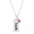 Womens Lab Created Red Ruby Sterling Silver Dog Tag Pendant Necklace