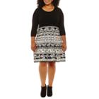 Sandra Darren 3/4 Sleeve Sweater Dress-plus