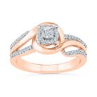 Promise My Love Womens 1/6 Ct. T.w. Round White Diamond 10k Rose Gold Promise Ring