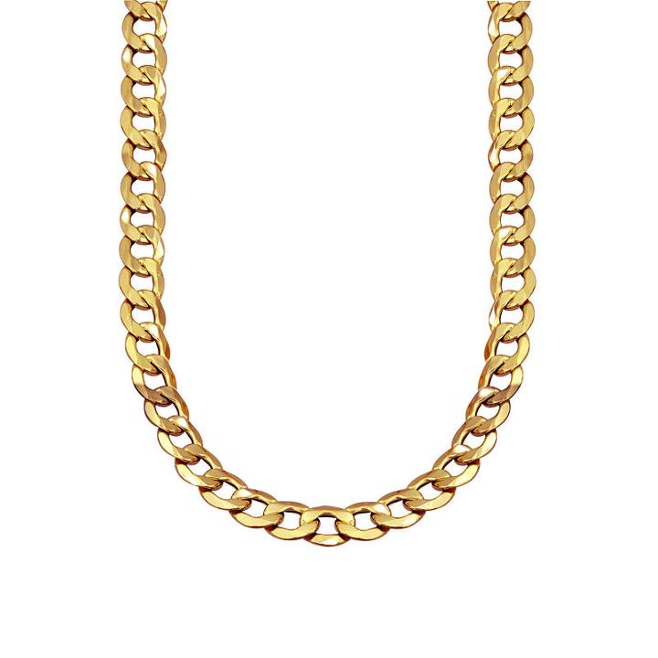 Made In Italy 10k Gold Hollow Curb 22 Inch Chain Necklace