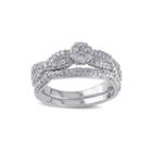 3/8 Ct. T.w. Diamond Sterling Silver Bridal Ring Set