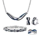 1/5 Ct. T.w. White & Color-enhanced Black & Blue Diamond 4-pc. Jewelry Set
