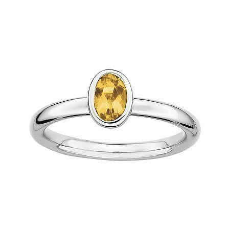Personally Stackable Oval Genuine Citrine Ring