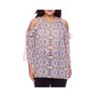 Belle + Sky&trade; Long-sleeve Cold-shoulder Top - Plus