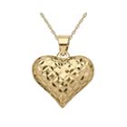 Infinite Gold&trade; 14k Yellow Gold Diamond-cut Puff Pendant Necklace