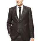 Jf J. Ferrar Charcoal-black Plaid Suit Jacket - Slim Fit