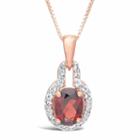 Womens Red Garnet 14k Gold Over Silver Pendant Necklace