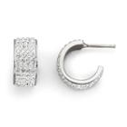 Silver Earrings, Crystal Hoop