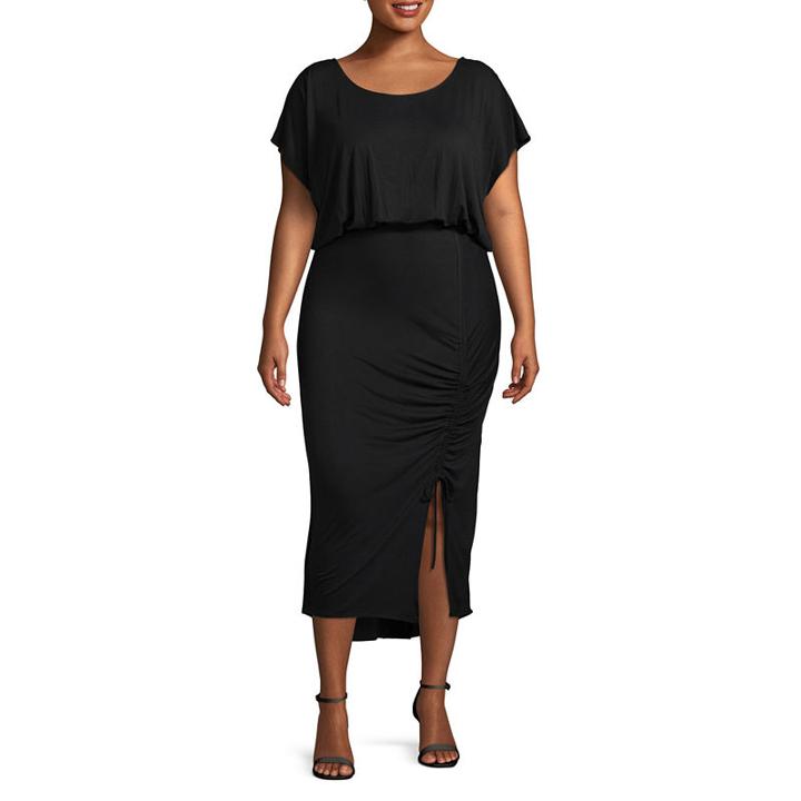 Bold Elements Long Sleeve Blouson Dress-plus