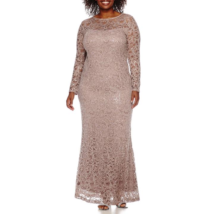 Blu Sage Long-sleeve Lace Gown - Plus