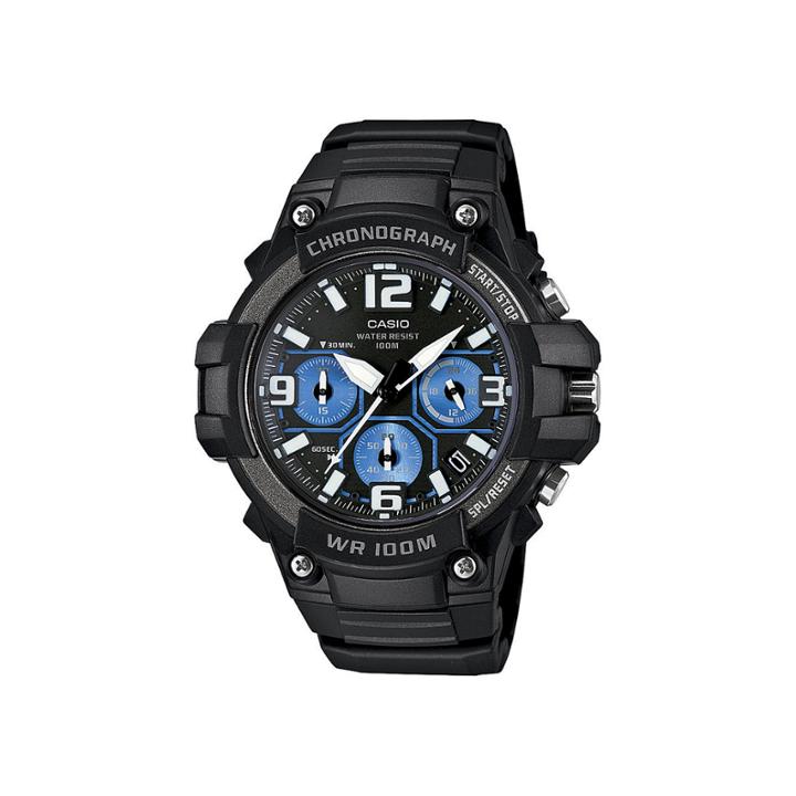 Casio Mens Black Resin Strap Chronograph Sport Watch Mcw100h-1a2vcf