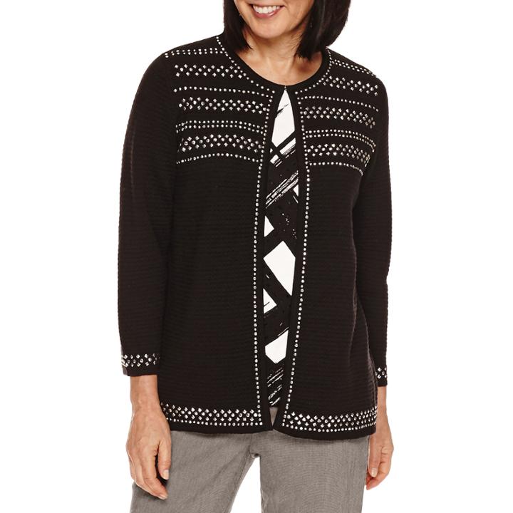 Alfred Dunner Theater District 3/4 Sleeve Cardigan