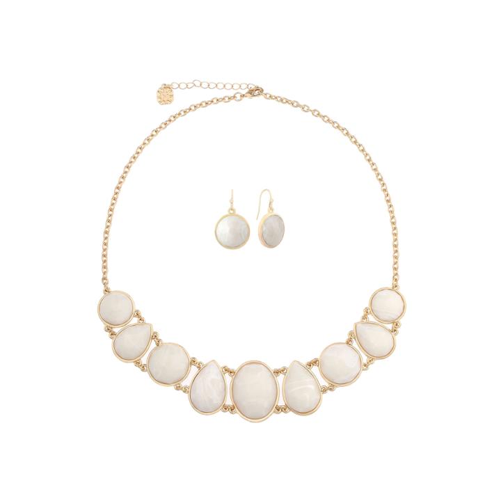 Monet Jewelry Womens 2-pc. White Goldtone Casual Necklace Set
