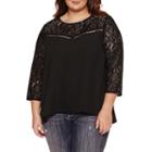 Decree Lace Yoke Swing Top-juniors Plus