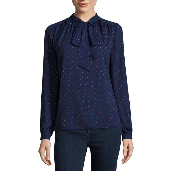 Stylus&trade; Long-sleeve Bow Blouse
