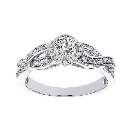 Lumastar 1/2 Ct. T.w. Diamond 14k White Gold Infinity Bridal Ring