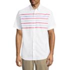 St. John's Bay Short Sleeve Stripe Button-front Shirt-slim