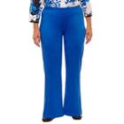 Alfred Dunner Easy Going Woven Flat Front Pants-plus Short