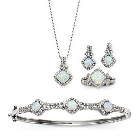 Lab-created Opal & Cubic Zirconia 4-pc. Set
